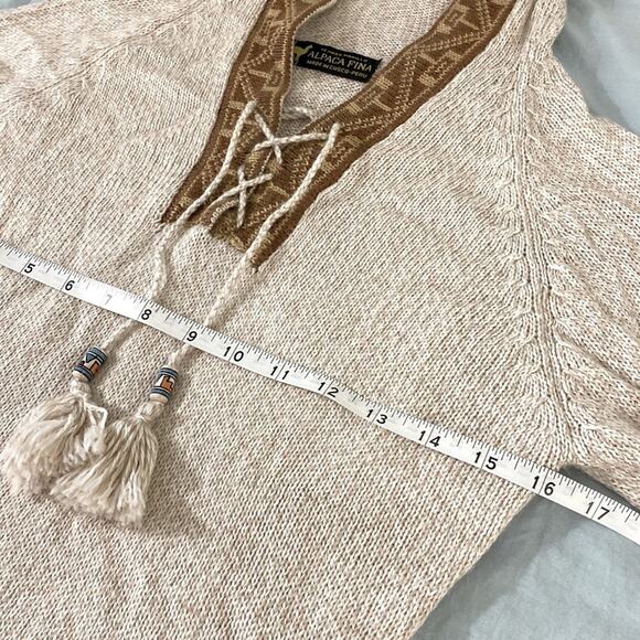 Alpaca Fina Peruvian Hooded Sweater Size XS/S - Picture 7 of 9